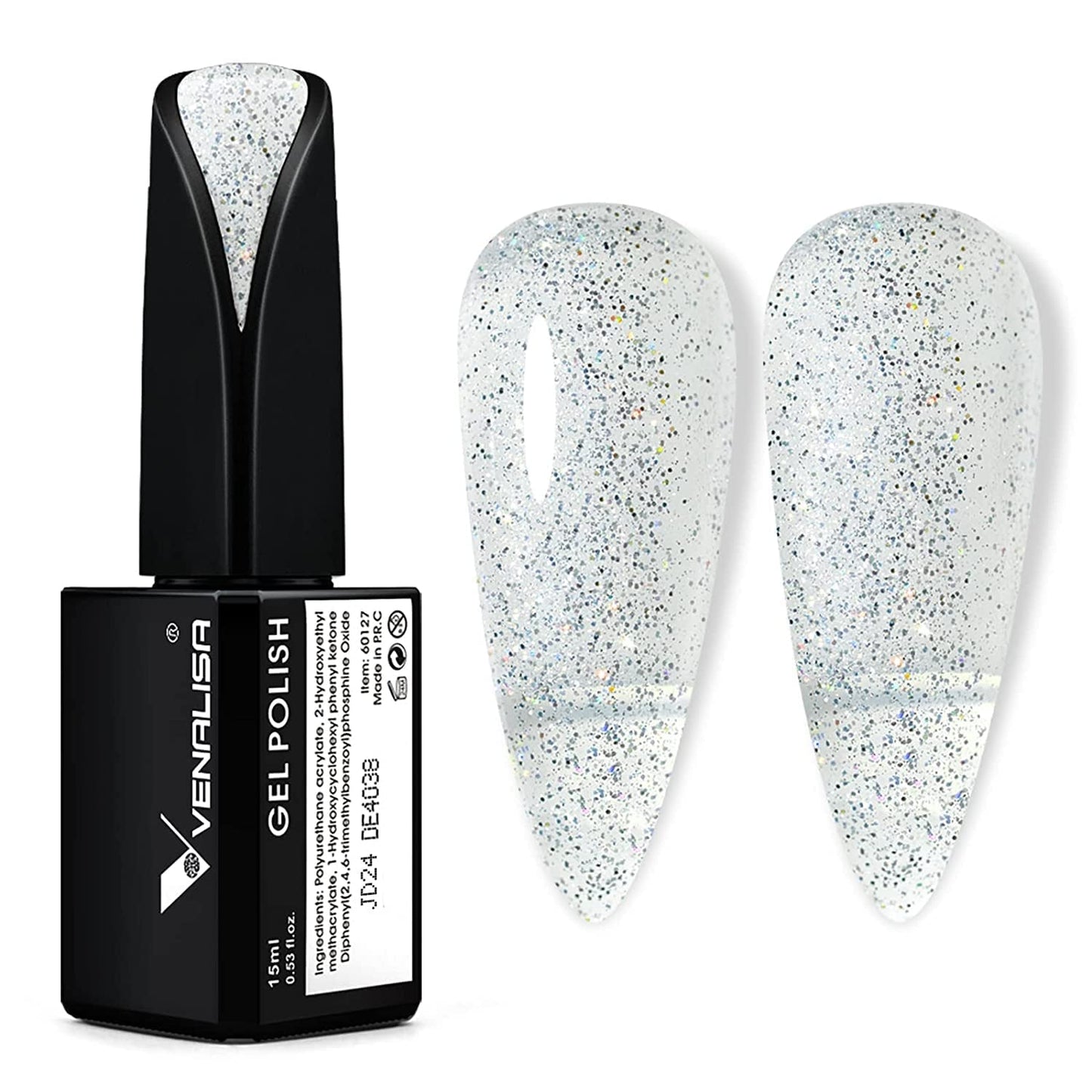 VENALISA Korallenorange UV-Nagellack, 15 ml, Gel-Nagellack für UV-Nagellampe, transparente Korallenorange-Gel-Nagellackmodelle für DIY-Nageldesign