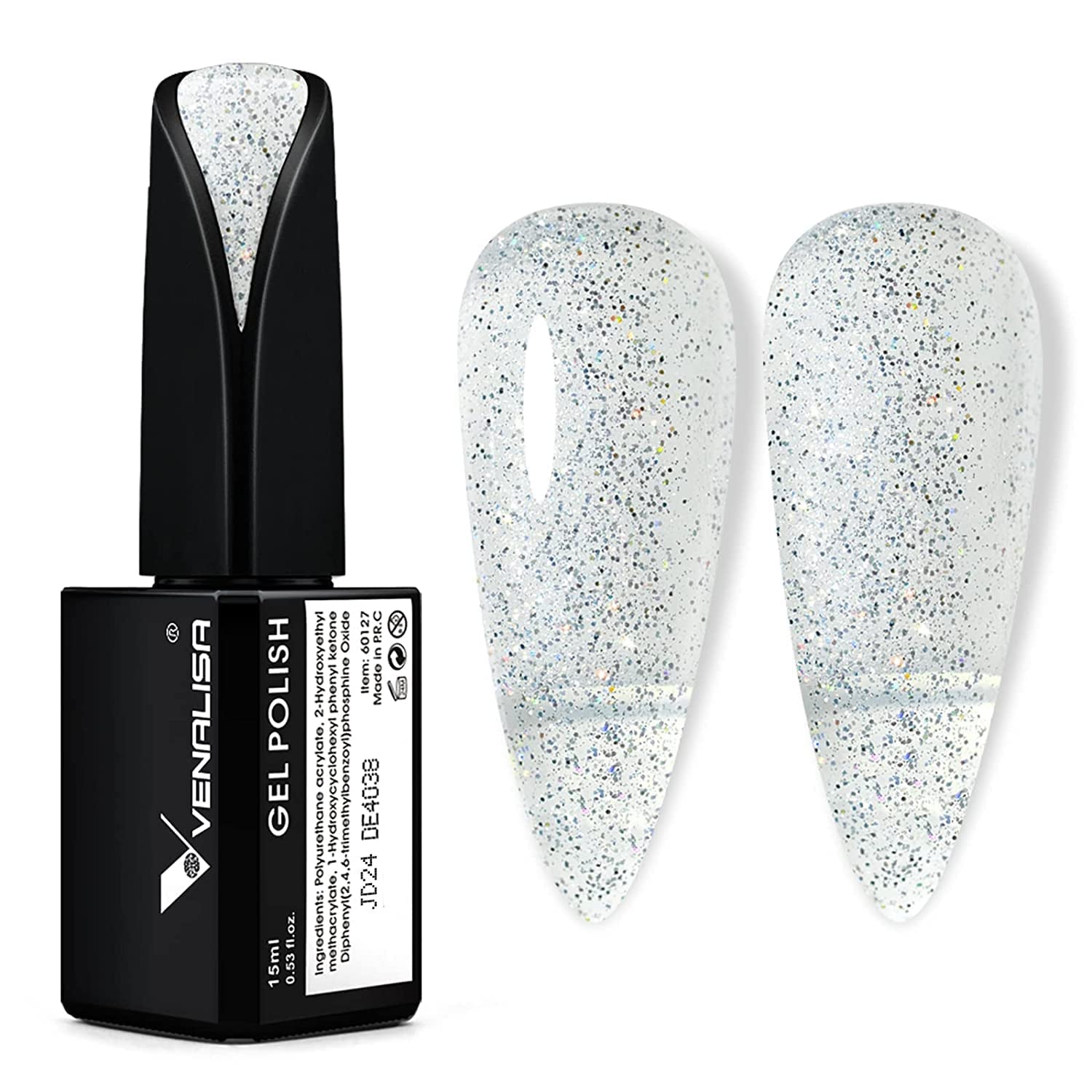 VENALISA Korallenorange UV-Nagellack, 15 ml, Gel-Nagellack für UV-Nagellampe, transparente Korallenorange-Gel-Nagellackmodelle für DIY-Nageldesign