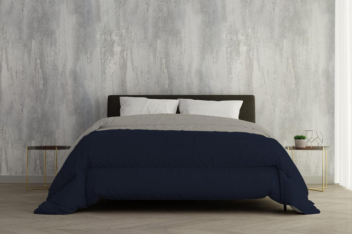 Italien Bettwäsche Winterdecke, hellgrau/dunkelgrau, 2 Plätze, 250 x 200 cm Steppdecken und Steppdecken Naty Shop Blu Scuro/Grigio Chiaro 250 x 200 cm