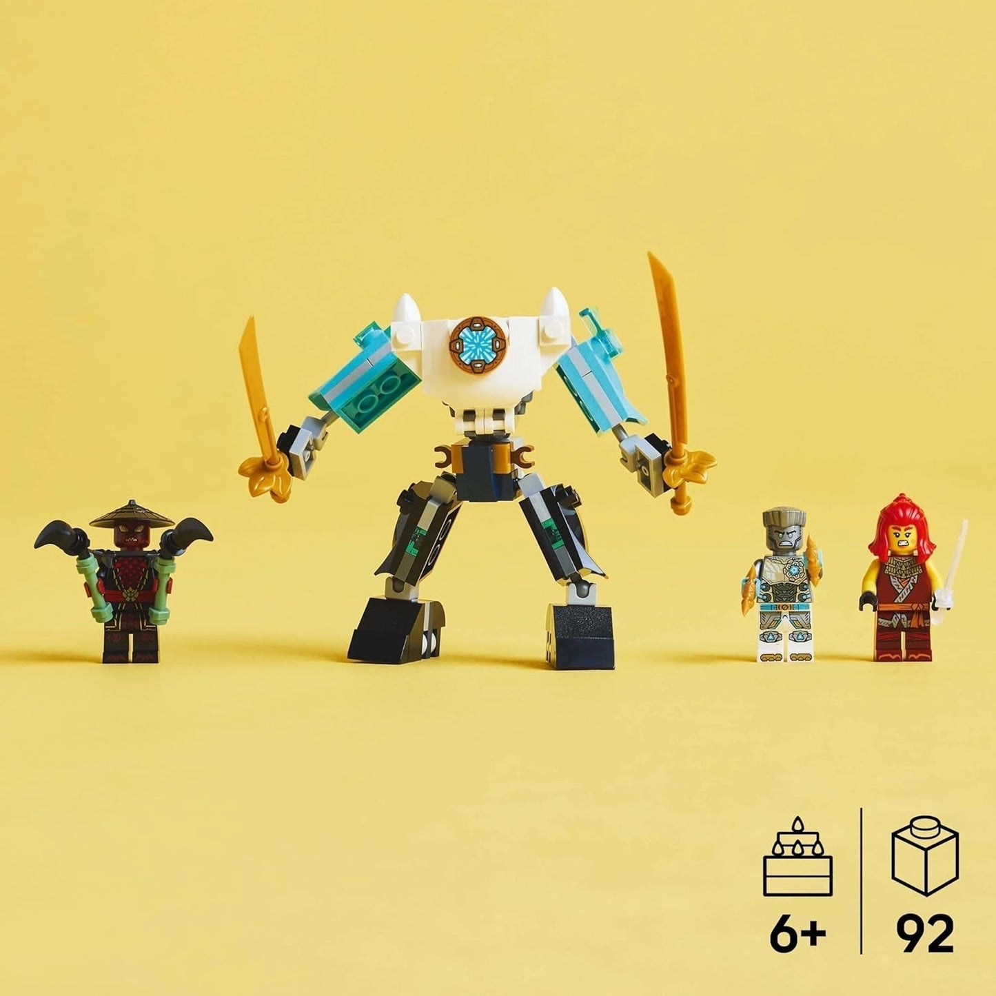 LEGO NINJAGO Zanes Action-Mech – Ninja-Spielzeug mit 3 Minifiguren zum Rollenspiel – Kleines Set zum Bauen und Spielen für Kinder – Geschenkidee für Jungen und Mädchen ab 6 Jahren 71827 Bausets Besuchen Sie den LEGO-Store