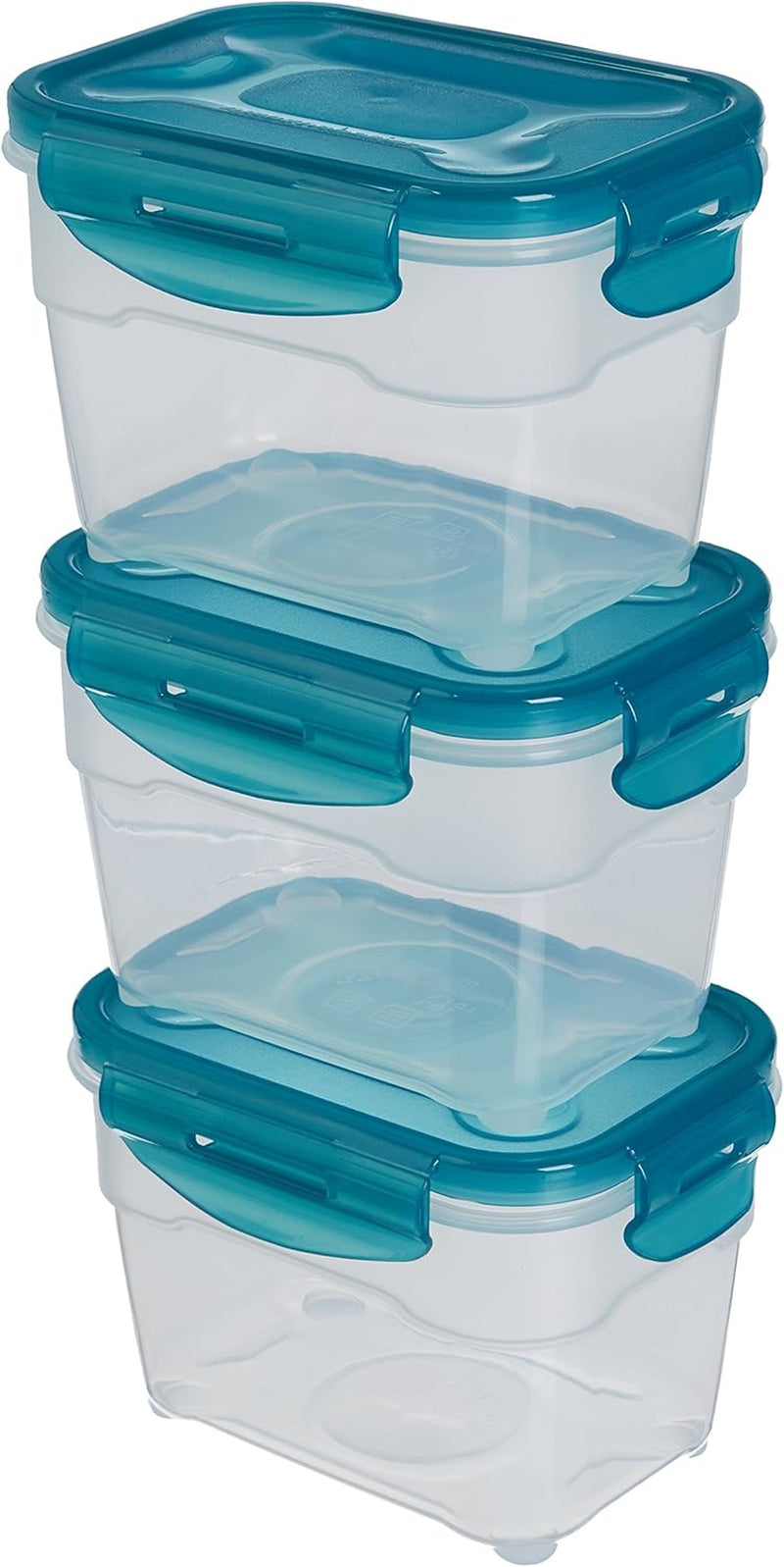 Amazon Basics Gefrierbehälter im Set, mit Deckel, auslaufsicher, stapelbar, Kühlschrank/Gefrierschrank, BPA-frei, Kunststoff, mikrowellen- und spülmaschinenfest, 3 x 1,2 l, durchsichtige Frischhaltedosen von Naty Shop, einzeln, 1 Liter