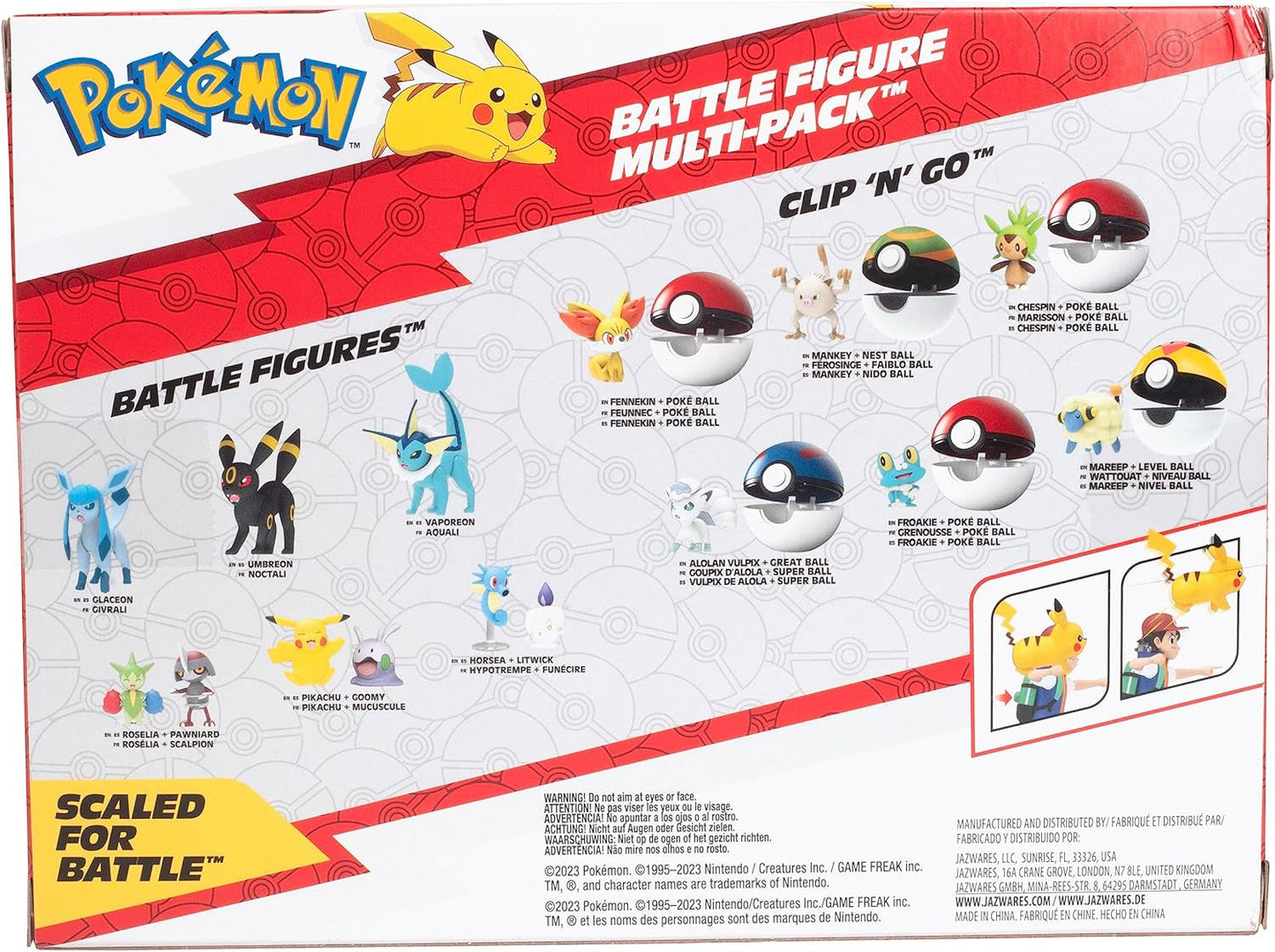 Bereit für den Pokémon-Kampf! 6-teiliges Figurenset – 11,4 cm Ash & Launching Pikachu, 5,1 cm Charmander, Rowlet, Piplup, Zorua – Offiziell lizenziert – Ostergeschenk für Kinder, Jungen, Mädchen. Actionfiguren Naty Shop