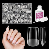 Kurze künstliche Nägel, Ballerina, 500 Stück, zum Aufkleben, 12 Größen, künstliche Nägel, kurze, weiche Gel-Nagelspitzen mit vollständiger Abdeckung für Gelnägel, kurz S