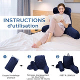 INFANZIA Lesekissen mit Armlehnen, Memory-Schaum, ergonomische Unterstützung für Sofa und Bett, Marineblau