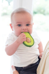 Nuby – Avocado-Beißring – Beißspielzeug aus Silikon und Holz – rotierender Holzkern – Zahnungsspielzeug für Babys und Kleinkinder – Zahnungshilfe – BPA-frei – ab 6 Monaten