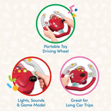 Kunststoff Battat, BT2525Z Interaktives Lenkradspielzeug auch für Reisen und Autofahrten mit Lichtern und Geräuschen für Kinder ab 2 Jahren, Rot, kompatibel mit Autos Bebe Toys Naty Shop