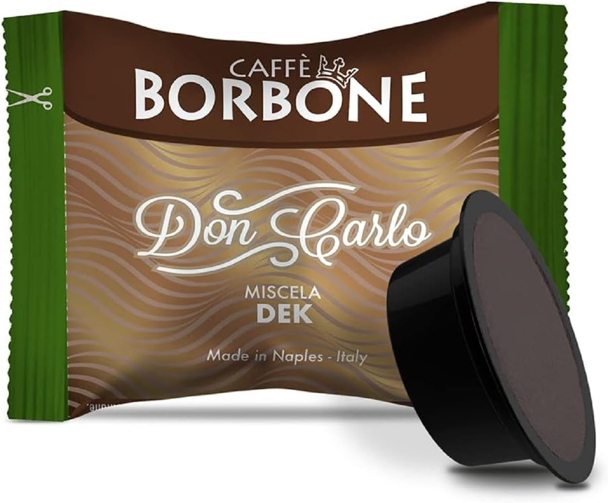 Caffè Borbone Don Carlo Dek Entkofeinierte Kaffeemischung – 50 Kapseln – kompatibel mit Lavazza®* A Modo Mio®* Haushalts-Espressomaschinen