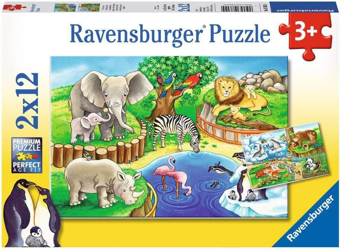 Ravensburger Puzzle für Kinder – 07602 Tiere im Zoo – Puzzle für Kinder ab 3 Jahren, mit 2X12 Teilen Puzzle Naty Shop Standardtitel