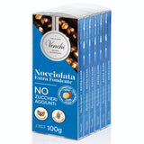 Venchi – Packung mit 6 Tafeln dunkler Schokolade mit Haselnüssen, 600 g – Ohne Zuckerzusatz – Ohne künstliche Süßstoffe – Glutenfrei – Vegan – Geschenkidee