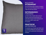 Lesekissen Traumnacht Kuscheliges Rückenkissen, 70 x 40 cm dunkelgrau, abnehmbarer und waschbarer Bezug aus 100 % Polyester, praktische Seitentasche, Öko-Tex zertifiziert, nach deutschen Qualitätsstandards produziert