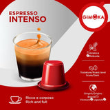 Gimoka Kaffeekapseln Espresso Intenso, Intensität 12/13-100 Kapsel – kompatibel mit Nespresso* Haushalts-Espressomaschinen – 100 Stück (10 x 10 Getränke) – hergestellt in Italien