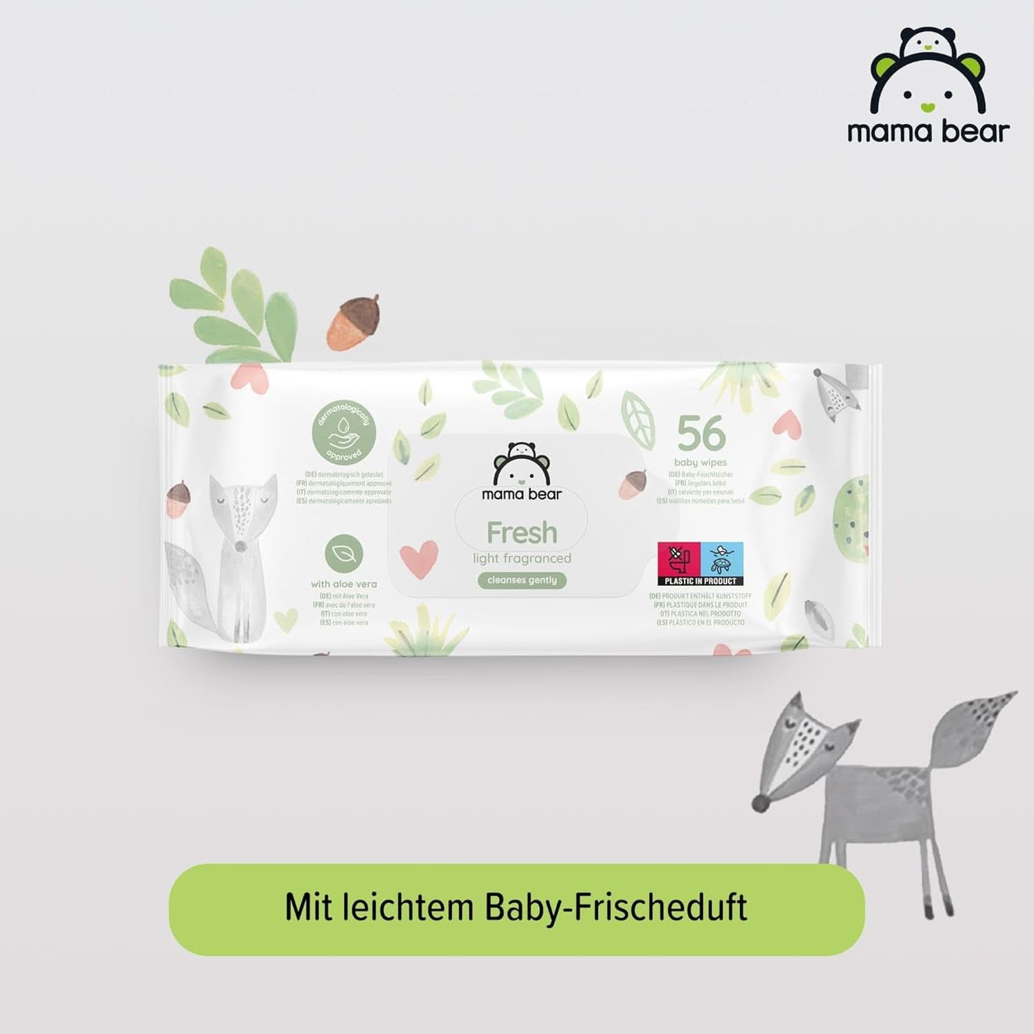Frische Babyfeuchttücher mit Aloe Vera Mama Bear Naty Shop