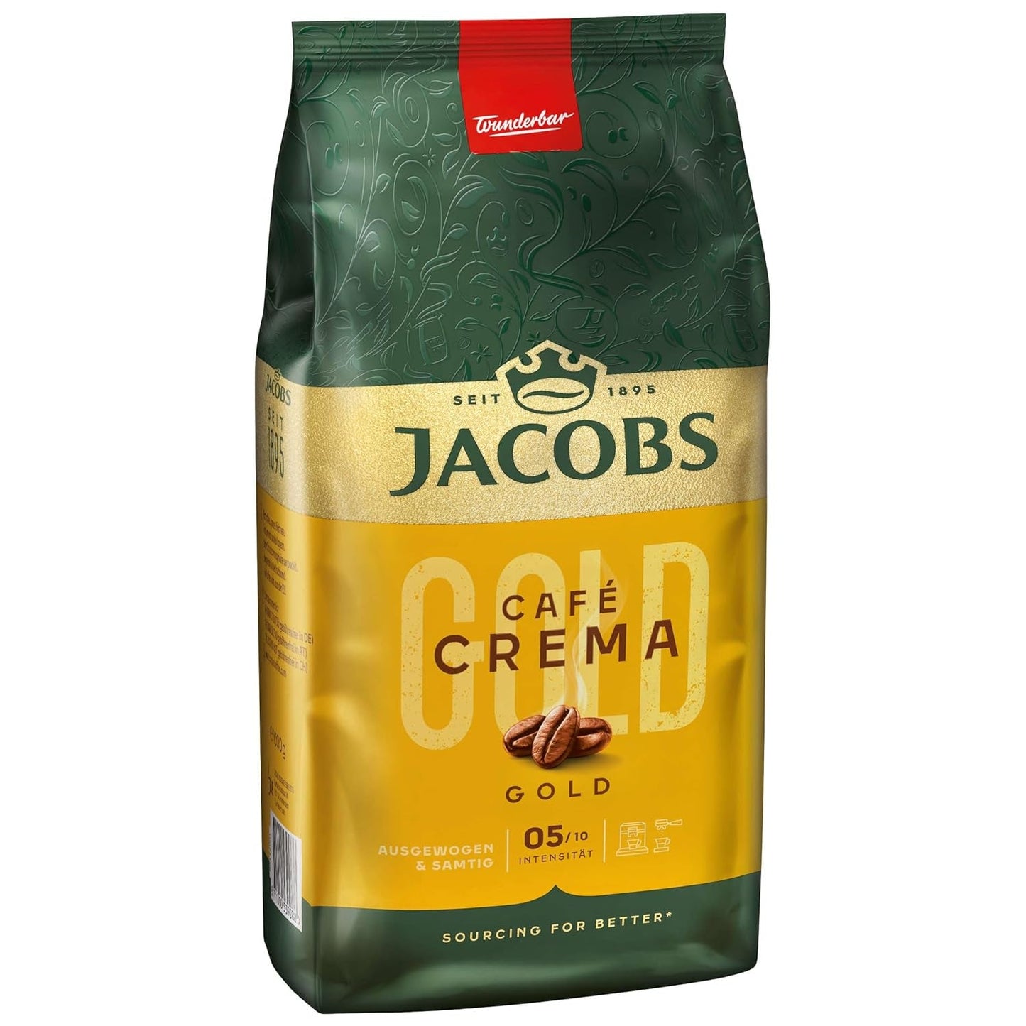 Jacobs Expert Roast Cafe Crema Gold, Kaffee ganze Bohnen (4 x 1 kg)