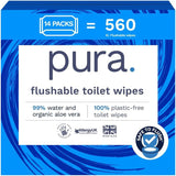 Umweltfreundliche Einweg-Feuchttücher, 560 Tücher (14 x 40 Tücher), Monatspackung, 100 % plastikfrei, 99 % wasserempfindliche Pflege-Feuchttücher, fein bis bündig, zertifiziert biologisch abbaubar, vegan