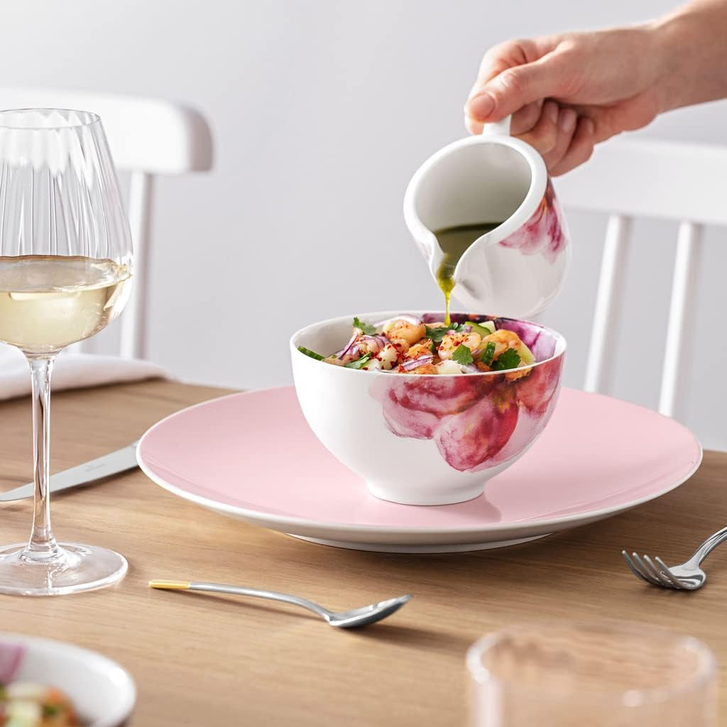 Villeroy & Boch - Rose Garden Milchbecher, 280 ml, Premium Porzellan, weiß/rosa