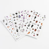JMEOWIO Nagelsticker Halloween Süßer Geisterkürbis 9 Blatt Nail Art Sticker Selbstklebend Nagelaufkleber Dekoration Nageldesign Zubehör