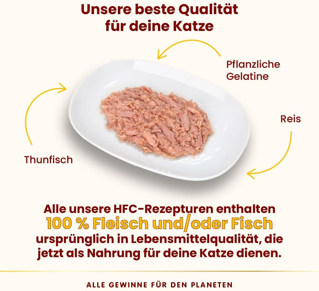 Almo Nature HFC Jelly Nassfutter für Katzen – mit Thunfisch, 24er Packung (24 x 55 g)
