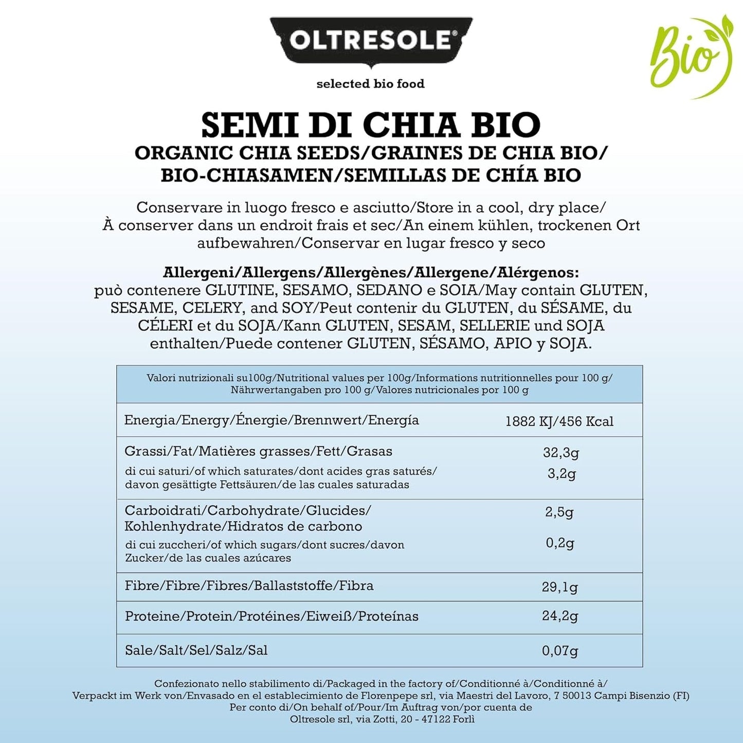 - Bio-Chiasamen 3 kg – Bio-Rohölsamen, Protein- und Ballaststoffquelle, natürlich glutenfrei, ideal für Salate oder angereicherte Backwaren, praktische Verpackung