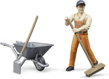 Bruder 62130 – Bworld Figurenset Kommunalarbeiter – Spielzeugfigur im Maßstab 1:16, Baufahrzeug, Bauarbeiter, Bauernhof, Mann. Actionfiguren Naty Shop