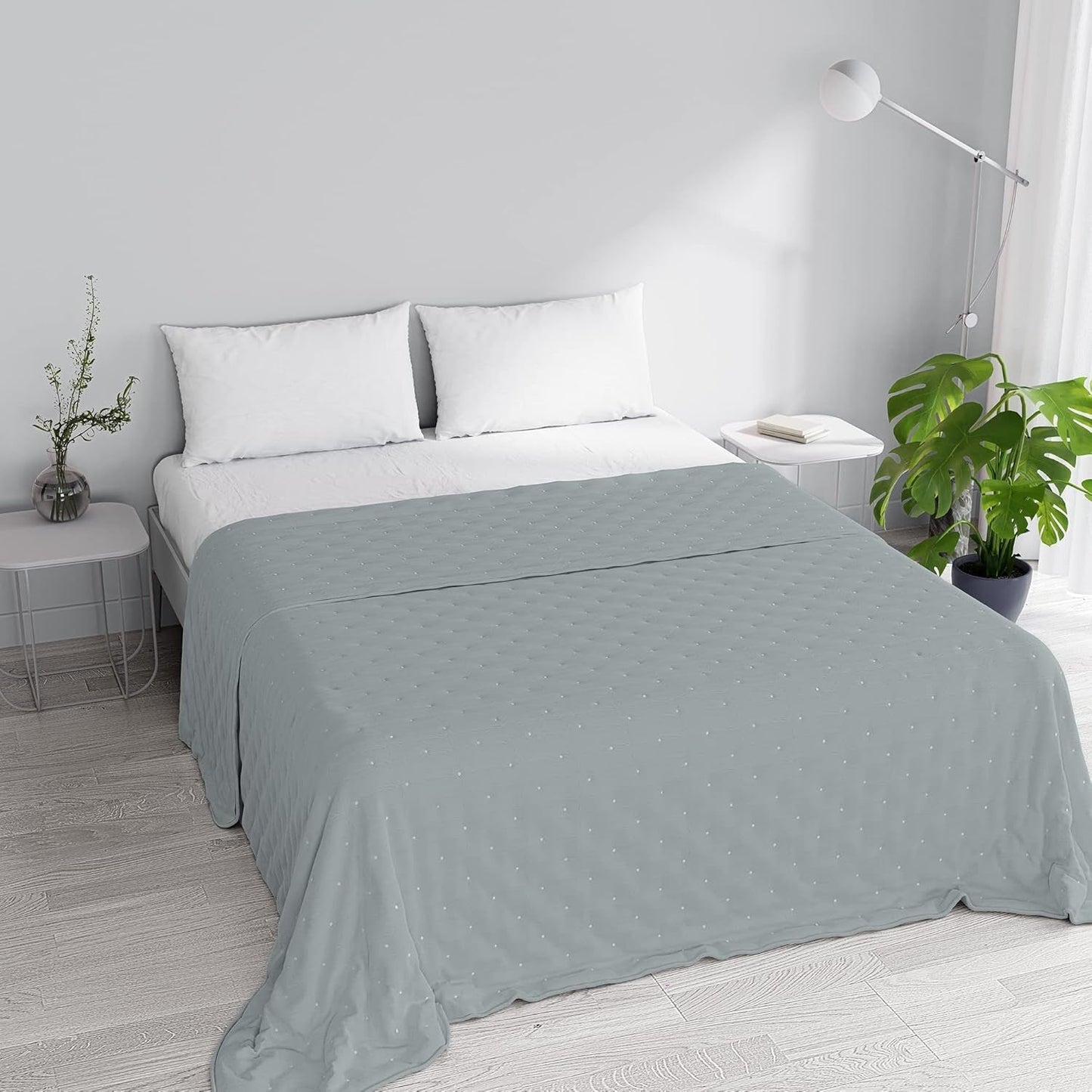 Elegante Sommerdecke, gesteppt, grün, 170 x 250 cm. Steppdecken und Steppdecken Naty Shop Dunkelgrau 250 x 250 cm