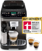 De'Longhi Magnifica Evo Next - Perfetto Vollautomatische Espressomaschine mit LatteCrema Milchaufschäumer, 13 One-Touch-Getränke, Kaffee- und Cappuccino-Zubereiter, Farb-Touchscreen, Titan (ECAM312.80.TB)