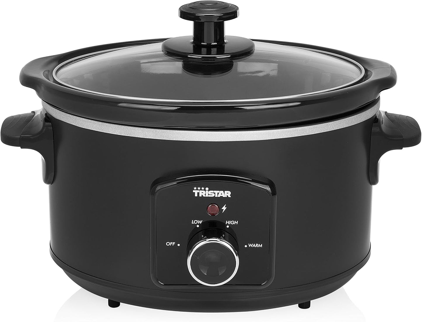 Tristar VS-3915 Slow Cooker, Edelstahl-Keramiktopf mit 2 Heizstufen und Warmhaltefunktion, 3,5 L Slow Cooker Naty Shop Manuelle Steuerung
