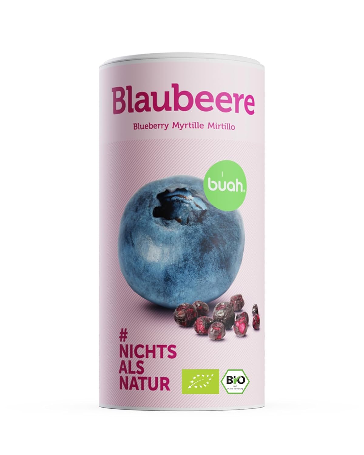 Gefriergetrocknete Bio-Heidelbeeren BUAH® | Gefriergetrocknete Bio-Blaubeeren ohne Zuckerzusatz | 100 % gefriergetrocknete Früchte (vegan, glutenfrei, laktosefrei) | Idealer Snack (140 g) Dehydrierte Produkte Naty Shop Standardtitel