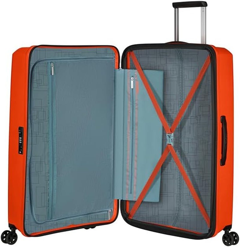 American Tourister Aerostep - Spinner L, erweiterbarer Koffer, 77 cm, 101,5/109 L, Orange (Bright Orange) Gepäck und Reiseausrüstung Naty Shop