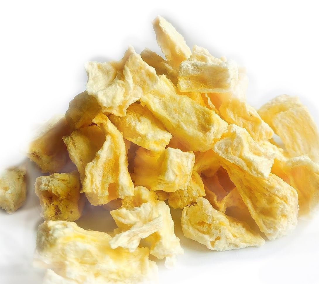 Gefriergetrocknete Ananas 125g große Stücke, Gefriergetrocknete Früchte ohne Zusatzstoffe 100% rein - Natürliche Trockenfrüchte - Getrocknete Ananas, Trockenfrüchte von Foozia Dehydrierte Produkte Naty Shop