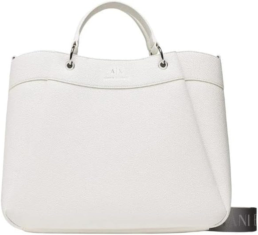 Armani Exchange Essential für Damen, Wave, Silber bedrucktes Logo Shopping L Damentaschen Naty Shop Weiß