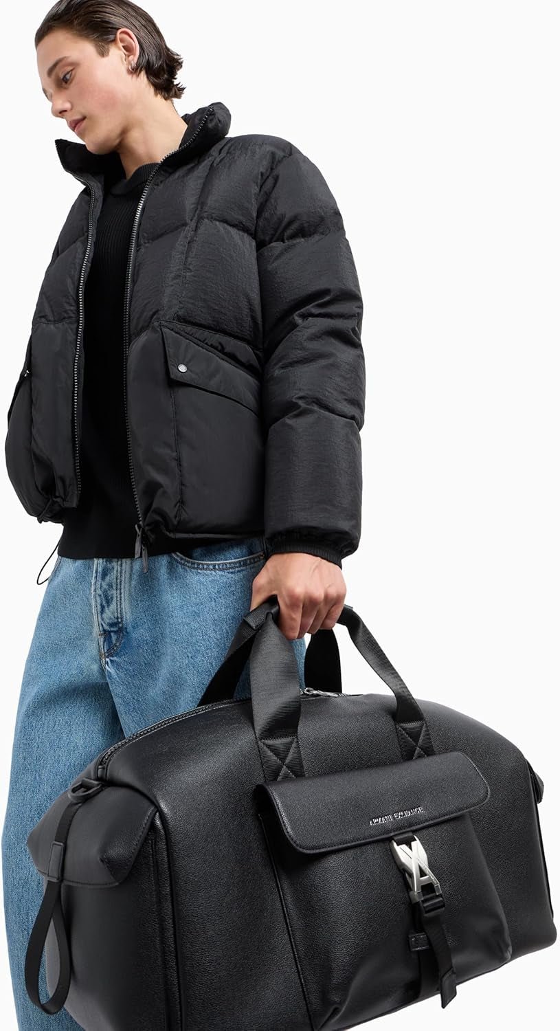 Armani Exchange Herren-Reisetasche „Matthew“ mit robustem Axe-Tuc-Verschluss, Gepäck und Reiseausrüstung, Naty-Shop