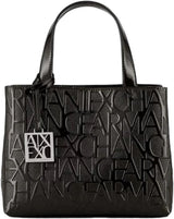Armani Exchange Damen Liz Small Open Einkaufstaschen Damen Naty Shop Patent Schwarz S