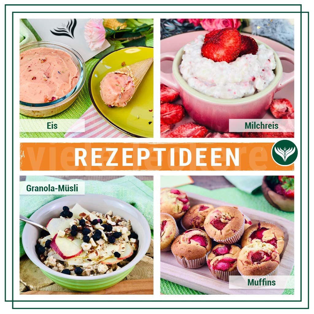 Azafran gefriergetrocknete Erdbeerscheiben, natürliche getrocknete Erdbeeren in Scheiben 250g Dehydrierte Produkte Naty Shop