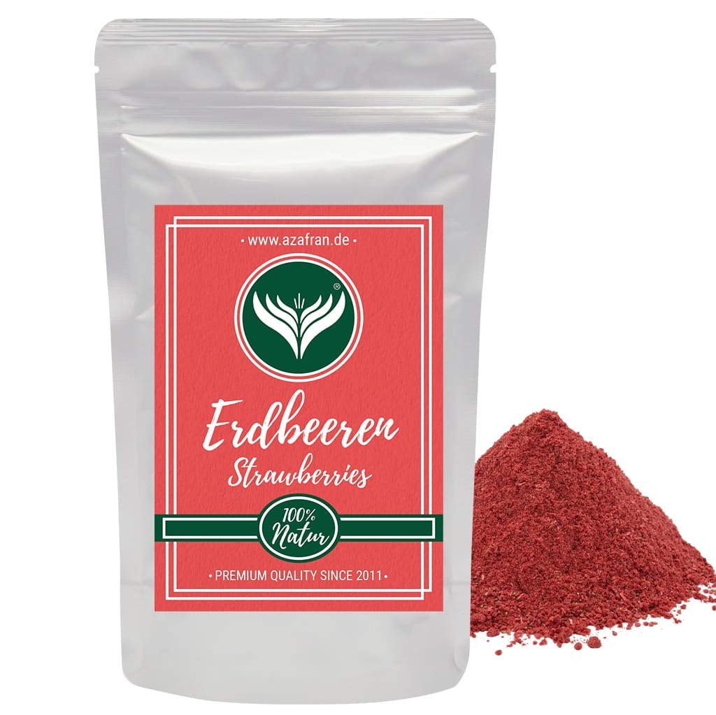 Azafran-Erdbeerpulver, gefriergetrocknete (gemahlene) Erdbeeren, Erdbeerpulver 250g Dehydrierte Produkte Naty Shop Standardtitel