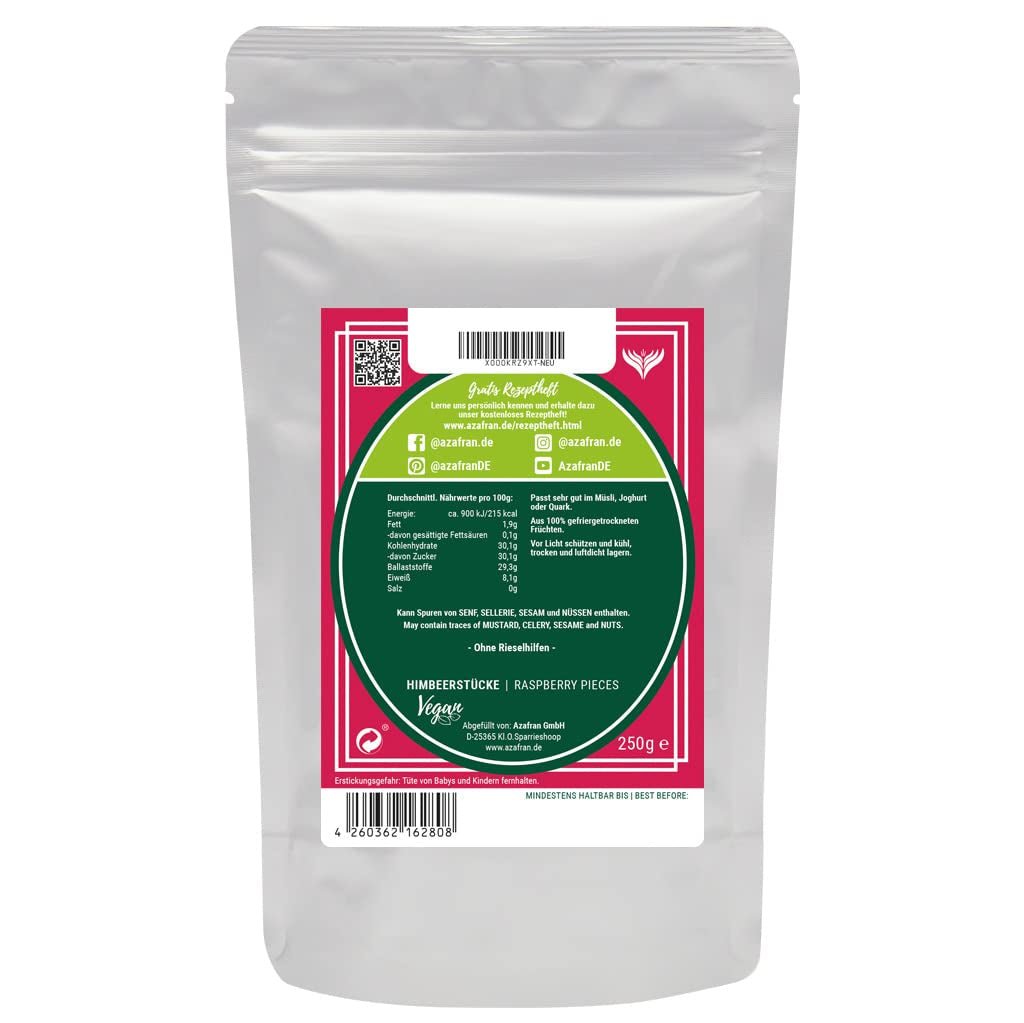 Azafran-Himbeere - lyophilisierte Himbeerstücke 250g Dehydrierte Produkte Naty Shop