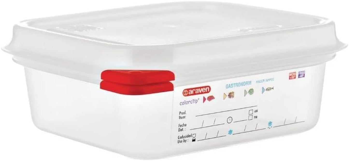 03350 PP-Lebensmittelbehälter GN mit Deckel, 1,1 l, 65 mm (4 Stück) Frischhaltedosen Naty Shop