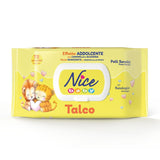 NICE Baby-Feuchttücher, 72 Stück, mit Deckel, Talkum-Duft, natürliche Materialien, sanfte Reinigung für Babys, 1 Stück