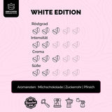 KING'S COFFEE – WHITE EDITION – leichte Mischung aus 100 % Arabica aus Äthiopien, Mexiko, Peru und Tansania – Kleinserienröstung in Italien – ganze Espressobohnen für Siebträgermaschinen – 1 kg