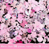 200 Stück Nail Art Charms 3D Nail Art Dekoration Set Bogen Nagel Anhänger Rosa Gemischter Stil Schleife Blume Teddybär Lutscher Herzform Nail Art Dekoration DIY Handwerk Nageldesign