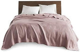 Madison Park, 100 % ägyptische Baumwolle, atmungsaktive Bettdecke, Premium-Strick, Luxus-Saison, leichter Bezug für Bett, Sofa und Couch, Doppelbett/Queensize-Bett, Rosa, Naty Shop Bettdecken und Steppdecken