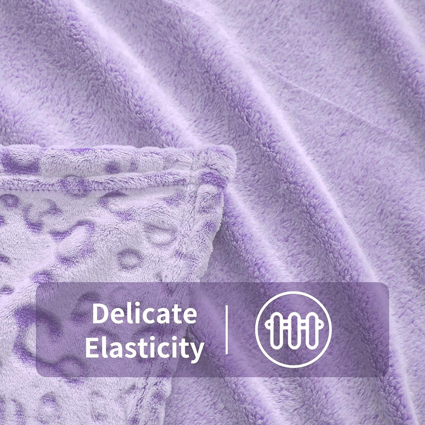 FY FIBER HOUSE Flanell-Fleece-Überwurf, Mikrofaserdecke mit 3D-Gepardendruck, 228 x 274 cm, lila Bettdecken und Steppdecken Naty Shop