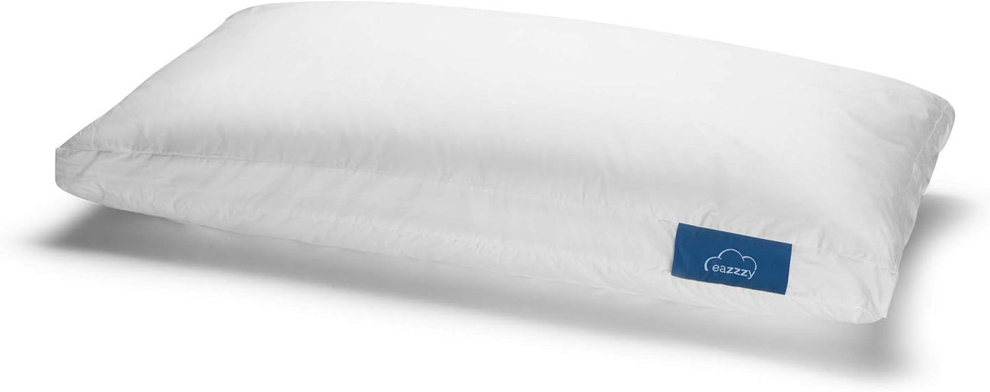 Genius Kissen, Baumwolle, eazzzy 40x80 cm – orthopädisches Kissen für erholsamen Schlaf, aus Milchfaser mit Aloe Vera – für Allergiker geeignet, mit Stütze, Öko-TEX zertifiziertes Nackenstützkissen, weiß, A19202