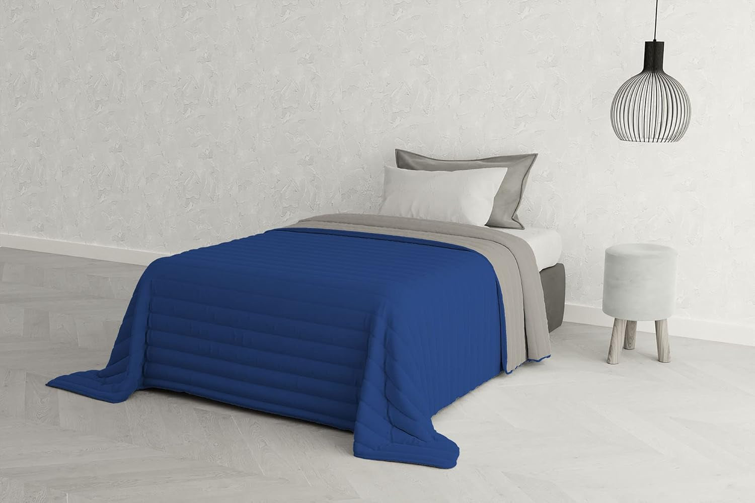 Italienische Bettwäsche Estivo Einzelbett, Leinen, Aqua, 170 x 270 cm