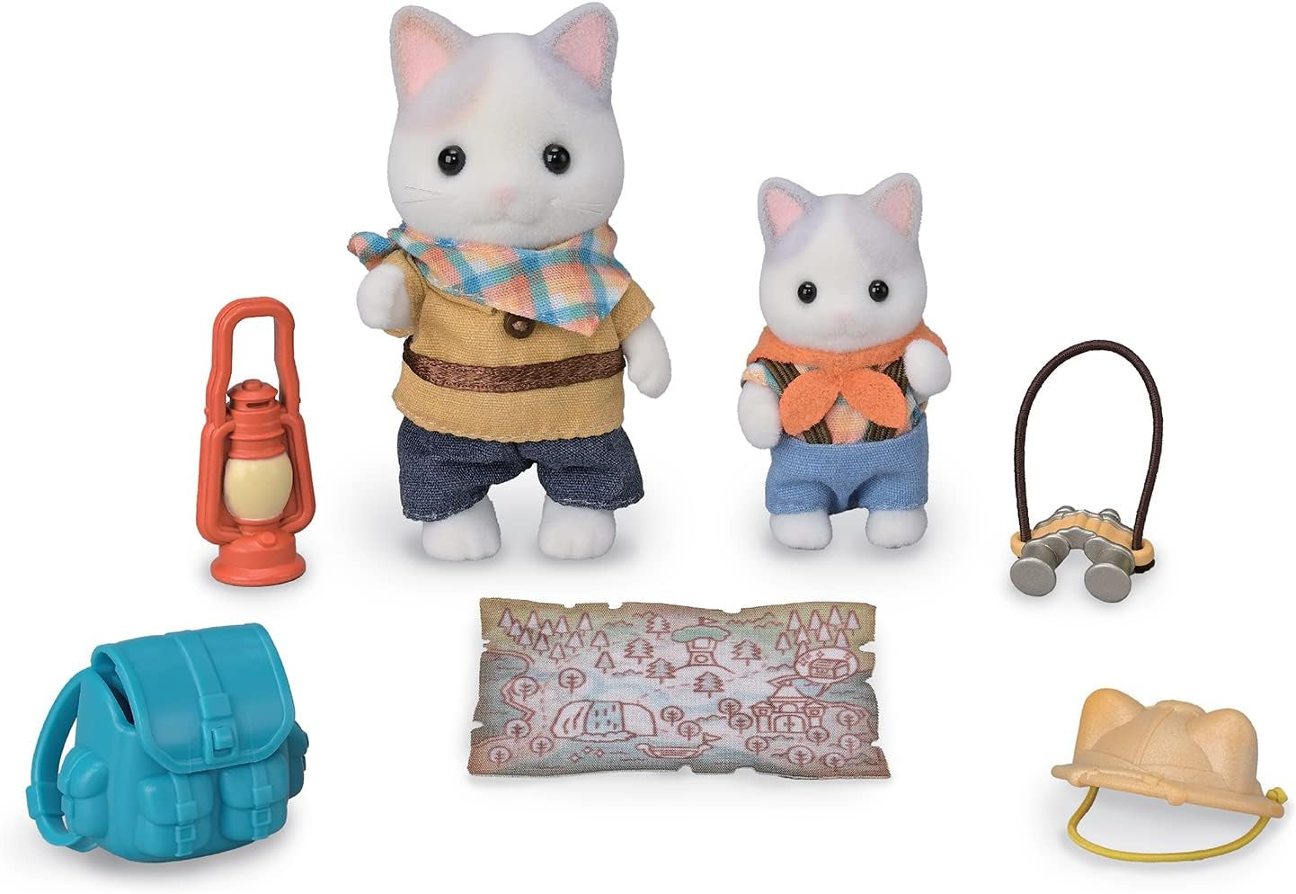 Sylvanian Families – 5763 Abenteuer-Entdecker-Set mit zwei Figuren, Milchkatze, Vater, Junge, Tierfigur, detailliertes Spielzeug für 3-jährige Naty-Shop-Puppen
