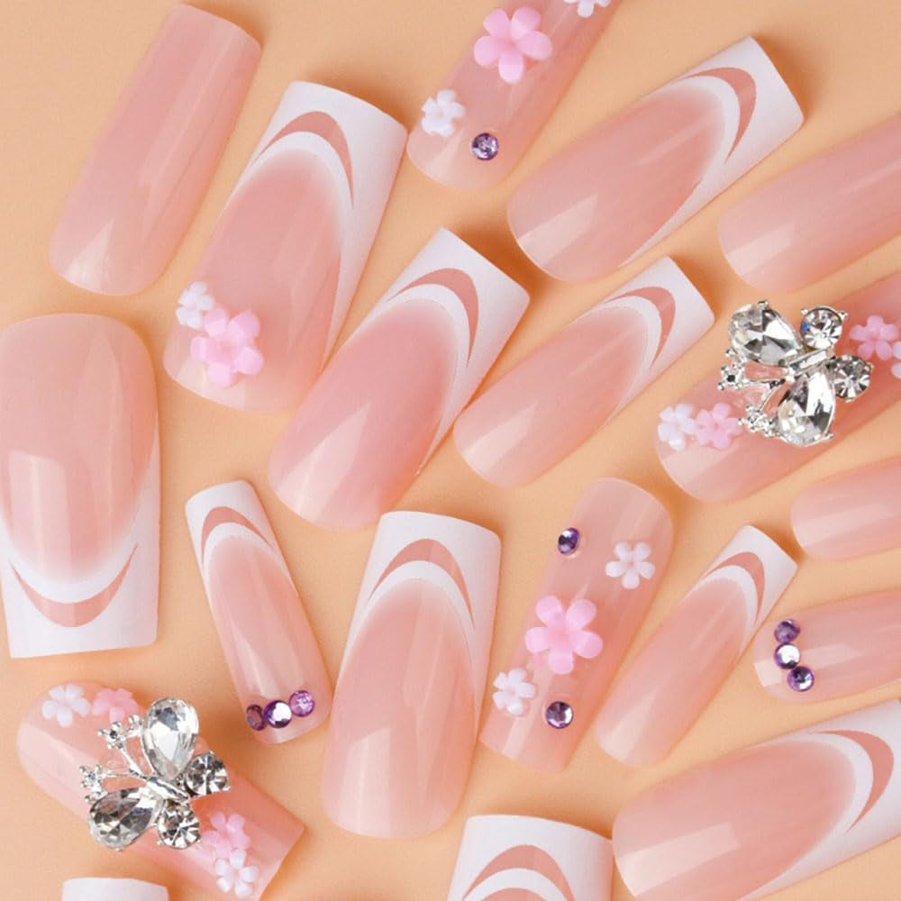 9 Farben französische Nagelaufkleber, französische Nagelaufkleber, selbstklebende Nagelfolie, französische Nägel, Farbverlaufsaufkleber, französische Nagelaufkleber, Nagelkunst, Nageldesign-Aufkleber, Nagelzubehör