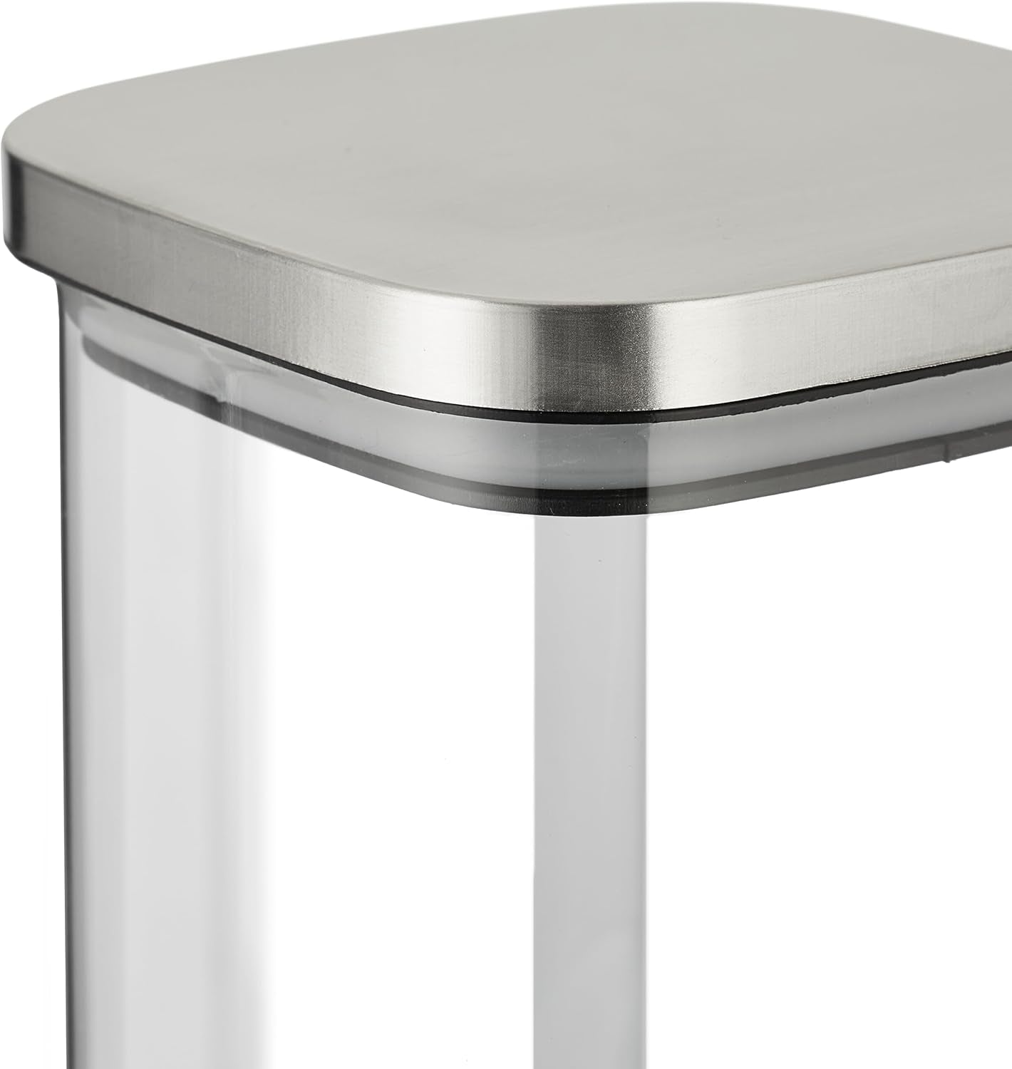 Relaxdays Vorratsdosen mit Deckel 3er Set 600ml quadratische Vorratsdosen auslaufsichere Glasbehälter klar/silber Frischhaltedosen Naty Shop