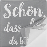 HEKU Cocktailservietten „Schön Dass Du Da Bist“, 3-lagig, 25X25Cm, 150 Stück I Elegantes Design I Ideal für Feiern I Praktisch verpackt