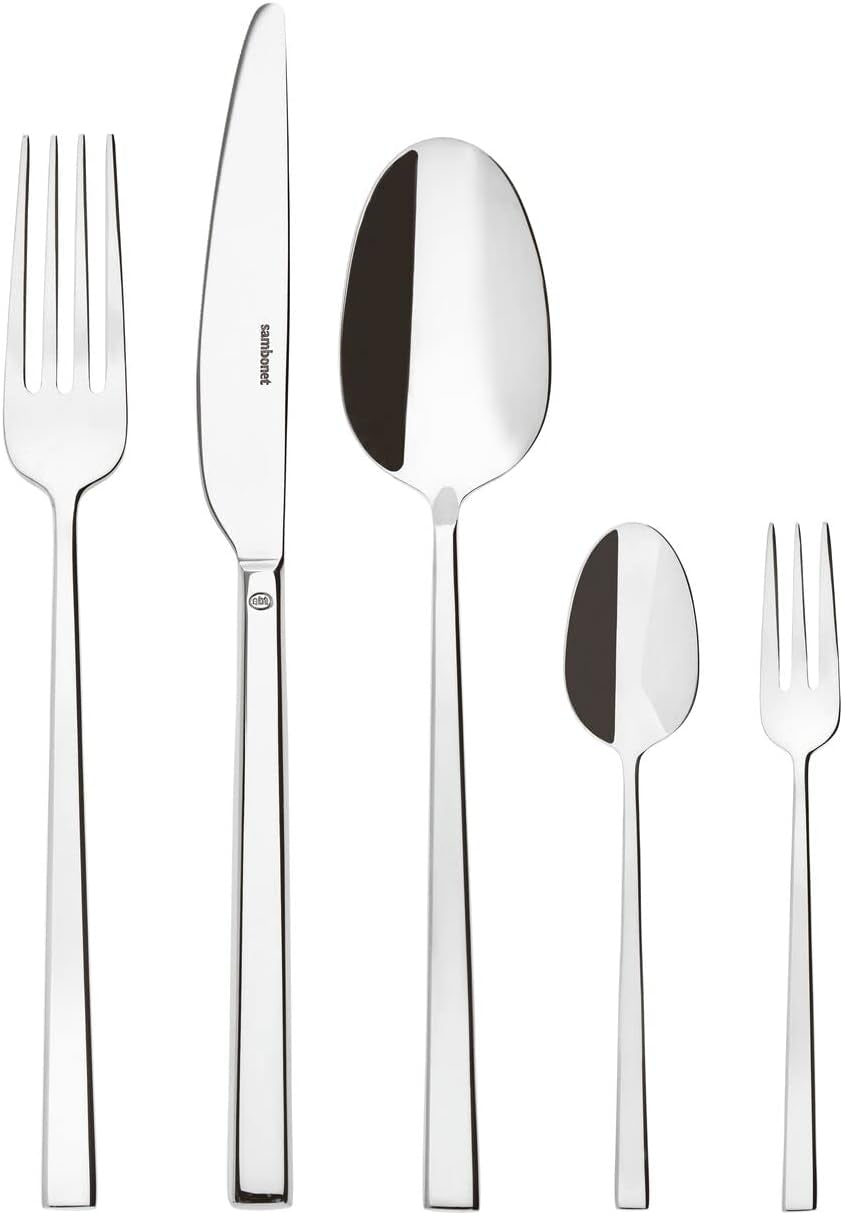 Sambonet 52562-N2 Rock Edelstahl - Besteckset Monobloc Edelstahl 18/10 Kitchen Naty Shop 30-teilig