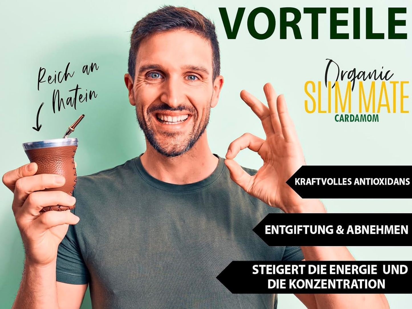 VITSTORM® Slim Tea Kardamom – BIO Yerba Mate Tee – Entgiftungs- und Diuretika-Tee – 100 g