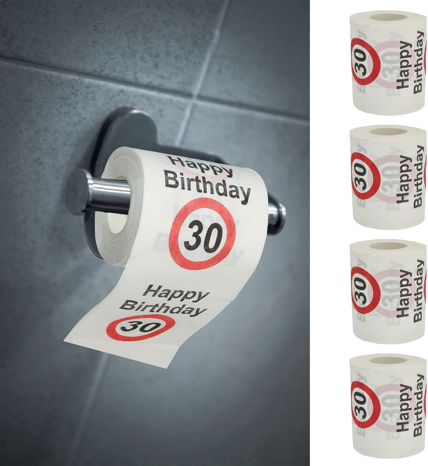 4er Set Toilettenpapiere „Alles Gute zum 40. Geburtstag“ │40. Geburtstag 24 Meter 2-Stoffe 180Gr/Qm │ Toilettenpapier Motiv Toilettenpapier (4 X Toilettenpapier 40)